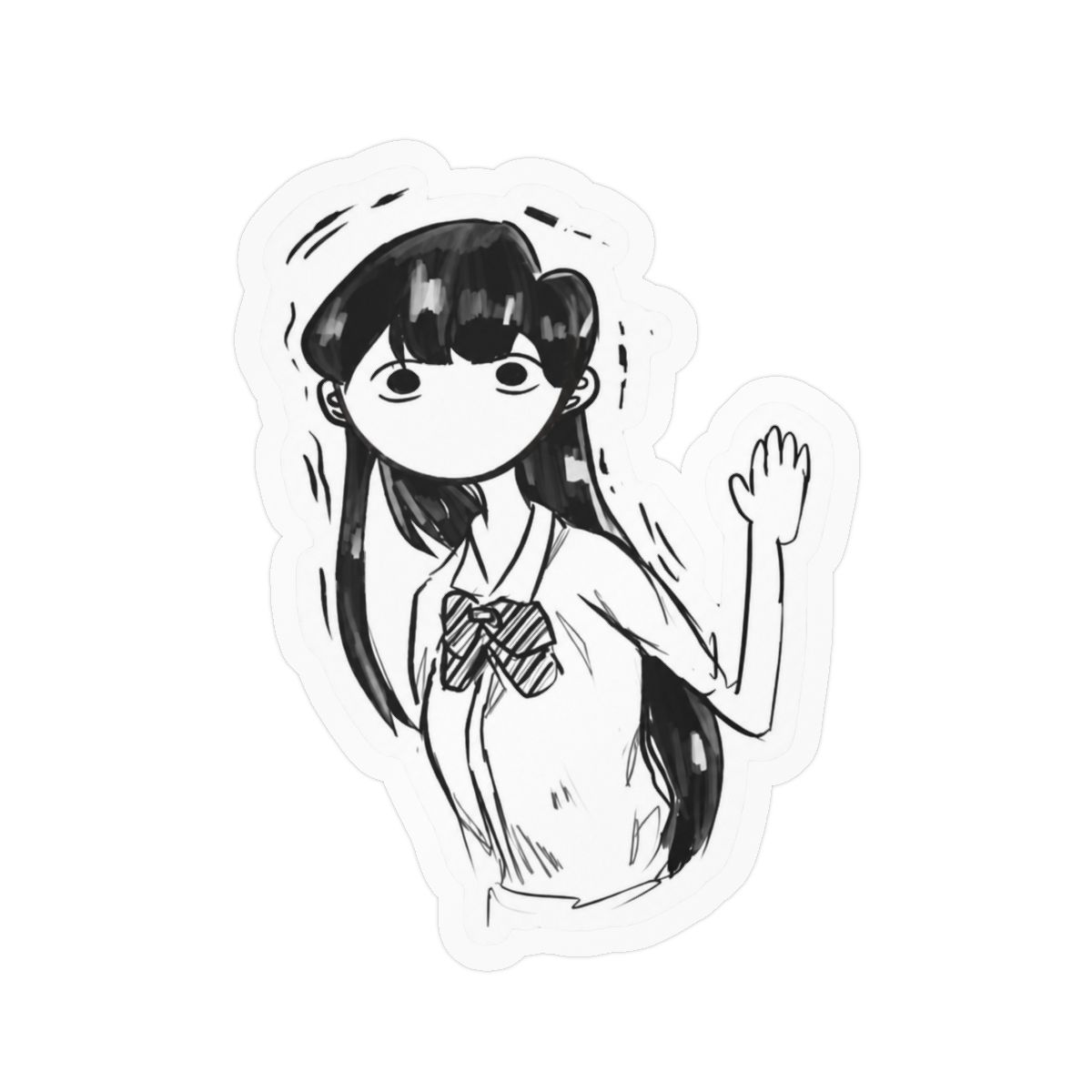 Komi Spooked Sticker | Cute Spooky Vinyl Decal | Komi Can't Communicate - alternate angle 2, merchandise