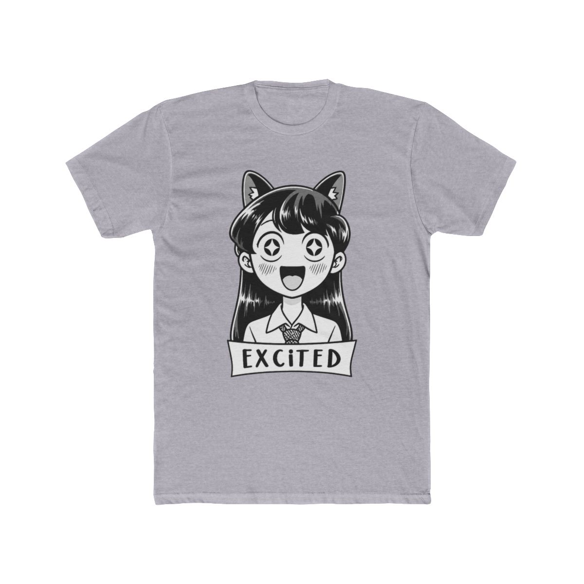MOKOMOKO Komi Can't Communicate Anime T Shirt - Excited Komi San, Half Sleeve, Regular Fit, Black (Small) - alternate angle 3, merchandise